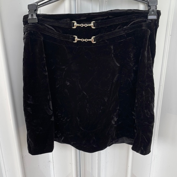 Little velvet black mini skirt - Picture 1 of 4